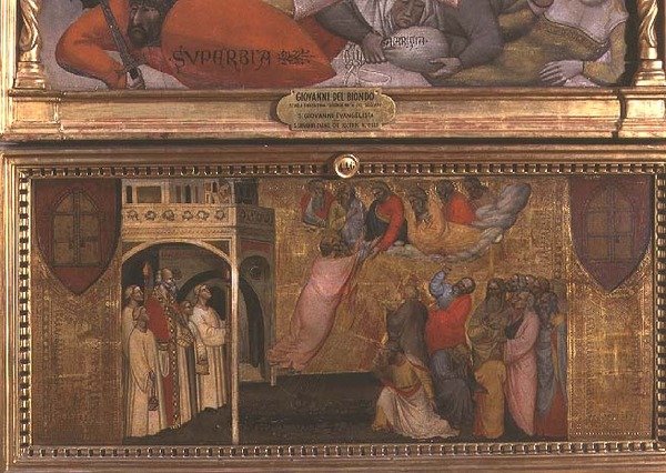 Evankelista Pyhän Johannes taivaaseenastuminen (tempera paneelissa) tekijältä Giovanni di Niccolo del Biondo