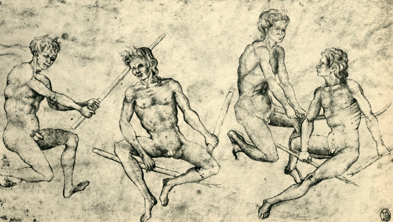 Neljä alaston miestä, 1400-luvun puoliväli, 1943. tekijältä Giovanni di Paolo