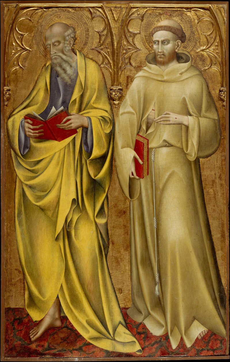 Pyhät Matteus ja Franciscus, n. 1435. tekijältä Giovanni di Paolo