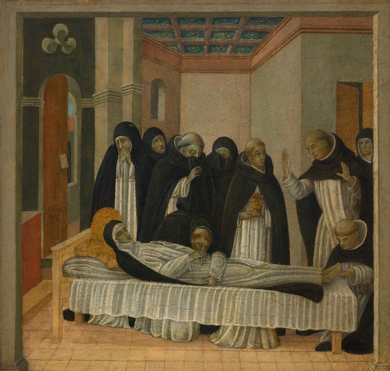 Pyhän Katariina Sienalaisen kuolema (tempera ja kulta paneelille) tekijältä Giovanni di Paolo