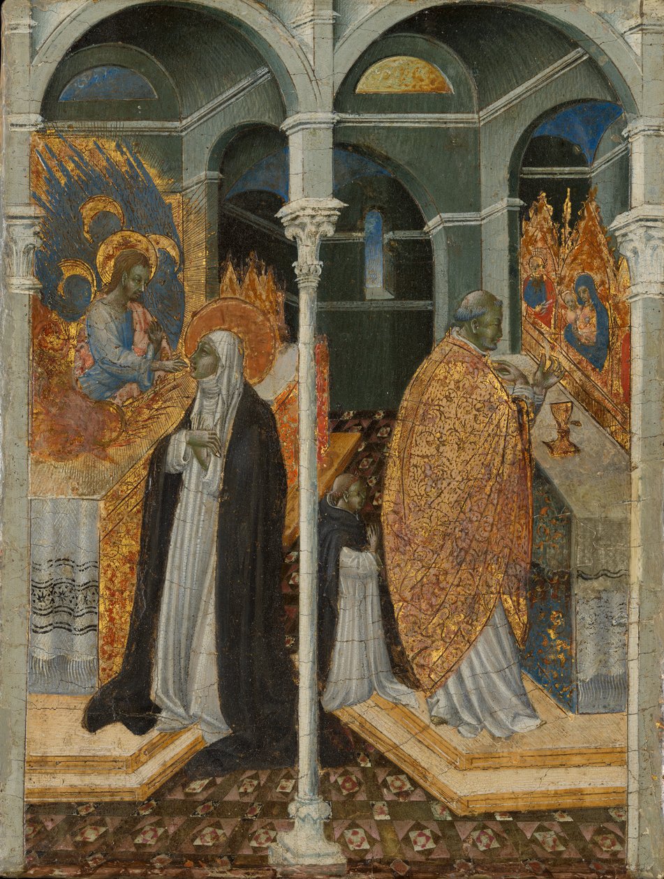Pyhän Katariinan Siena ihmeellinen ehtoollinen. tekijältä Giovanni di Paolo