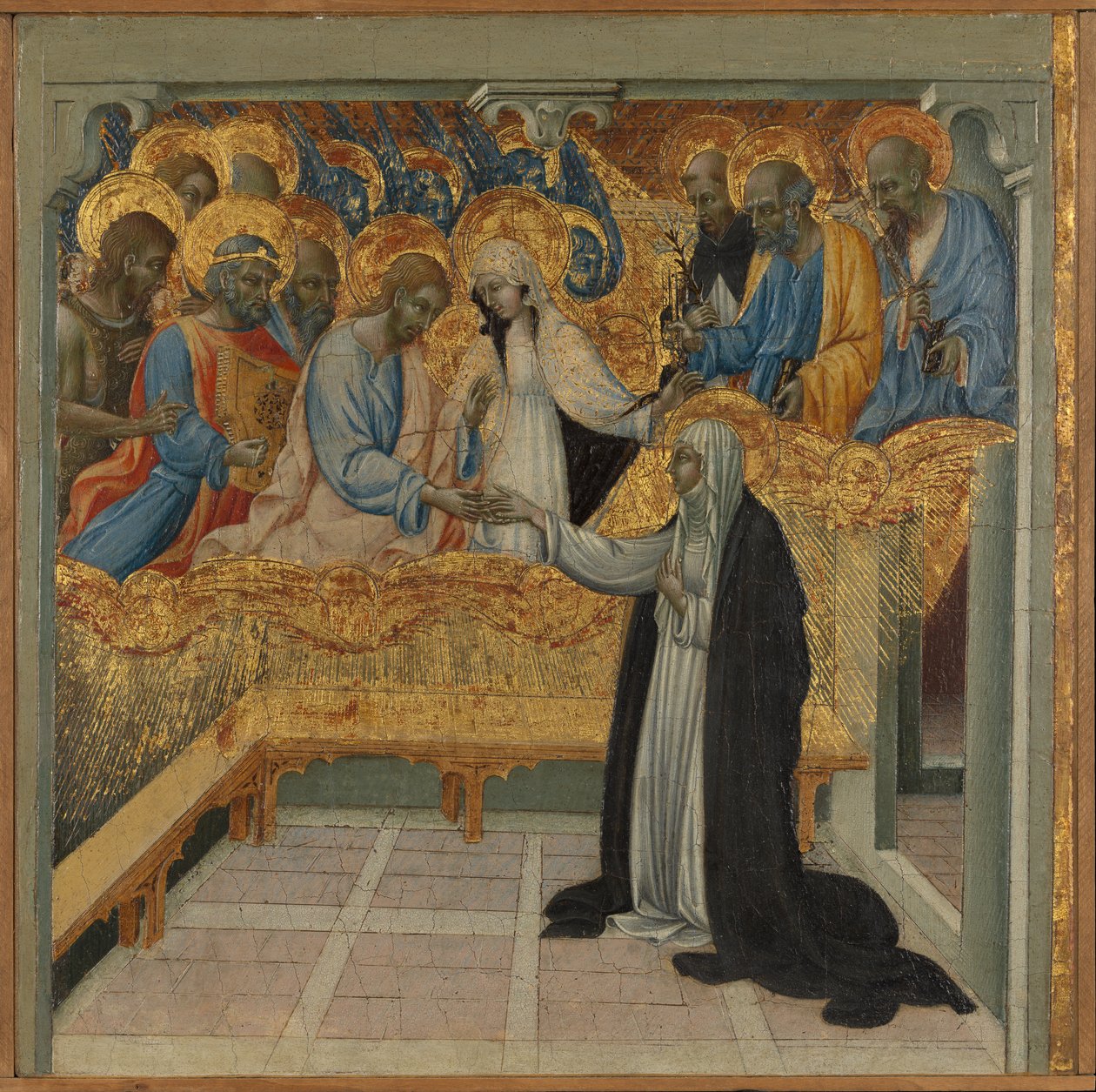 Pyhän Katariinan Sienan mystinen häät. tekijältä Giovanni di Paolo