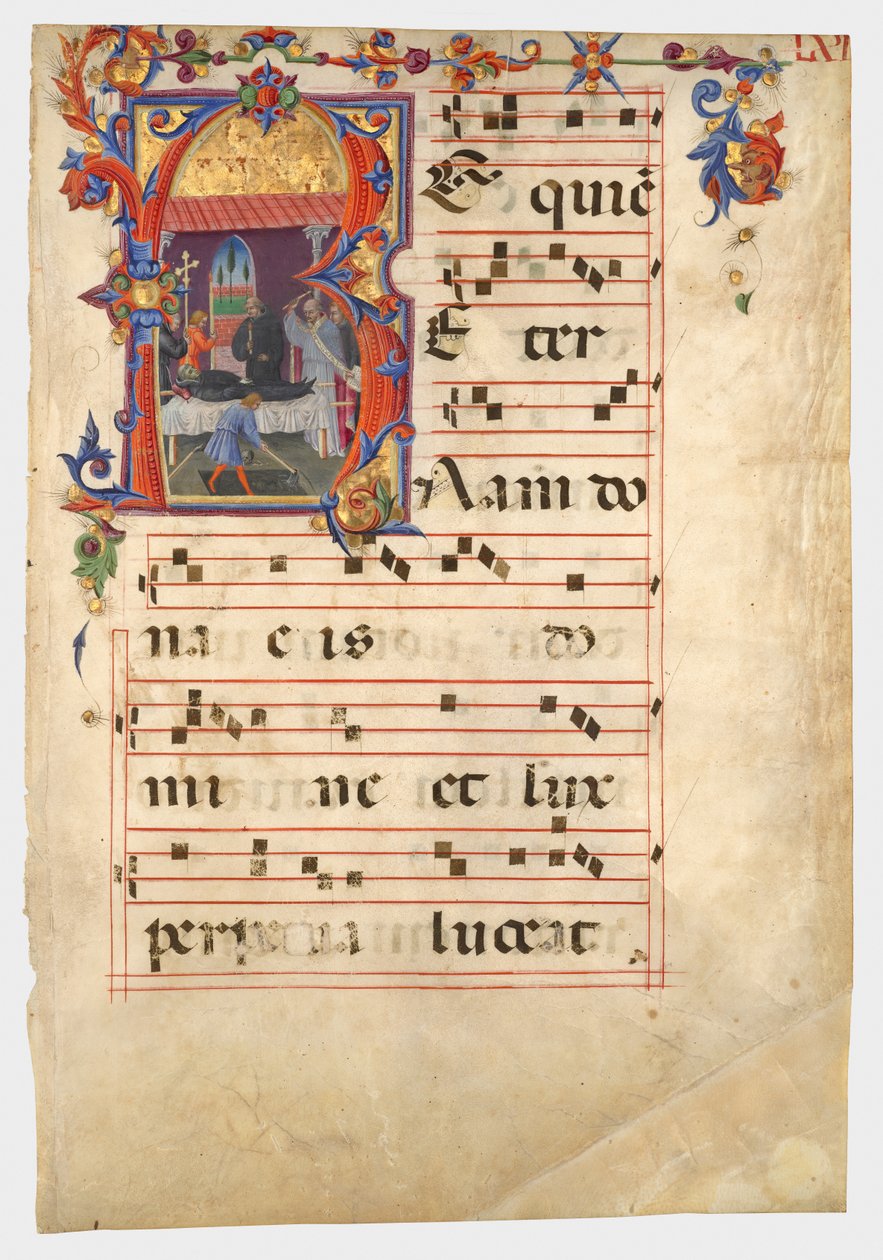 Zwei Blätter aus einem Sequentiar-Kyriale tekijältä Giovanni di Paolo