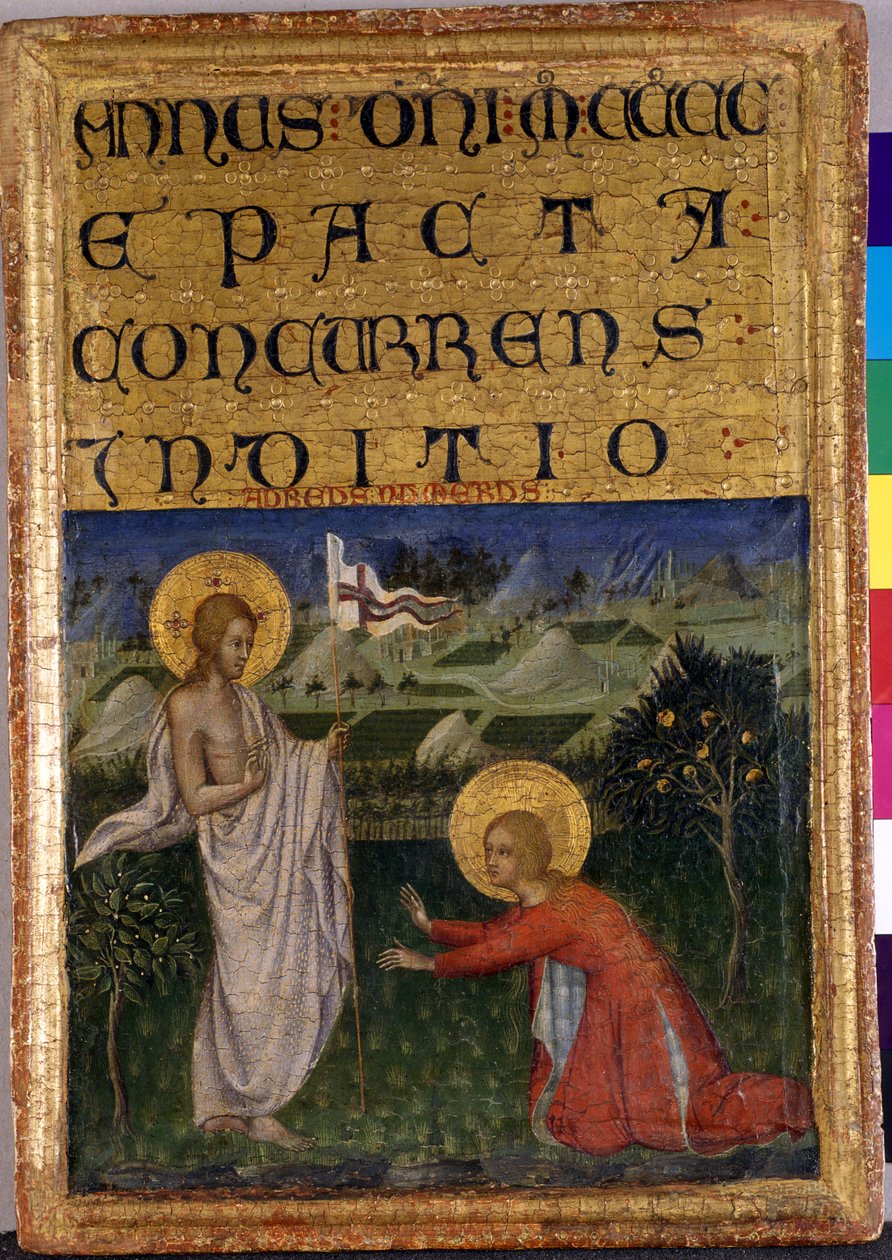 Noli me tangere, n.1450 (tempera poppelipuulla) tekijältä Giovanni di Paolo di Grazia
