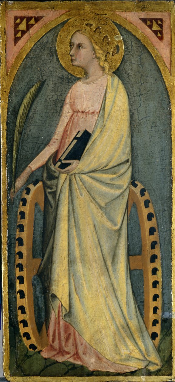 St. Katharine, n. 1400 (tempera poppelipuulla) tekijältä Giovanni di Paolo di Grazia