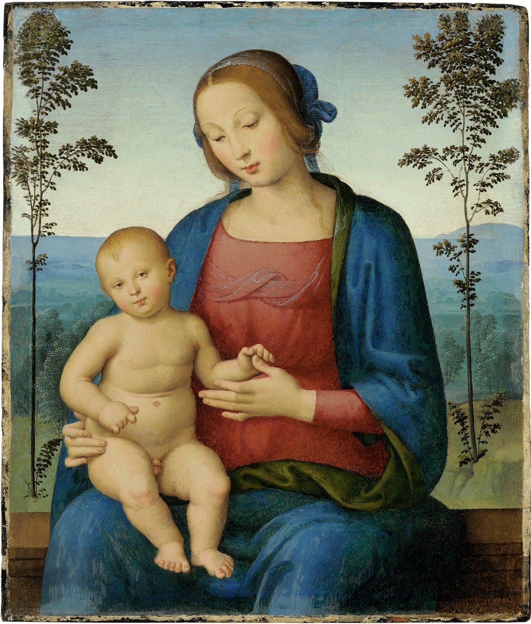 Neitsyt ja lapsi (Madonna ja lapsi) - Lo Spagnan (Giovanni di Pietro) maalaus (1450-1528), öljy puulle (36,8x31,4 cm), italialainen renessanssi - yksityinen kokoelma tekijältä Giovanni di Pietro (c.1450 1529)