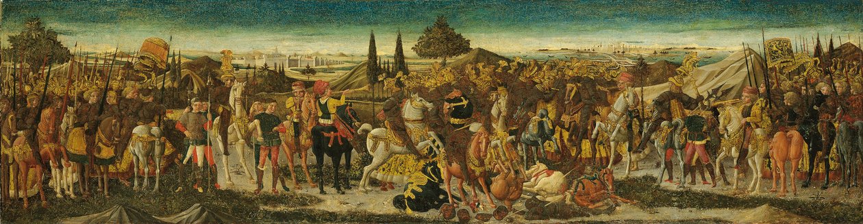 Taistelukohtaus kassion edestä tekijältä Giovanni di Ser Giovanni Scheggia