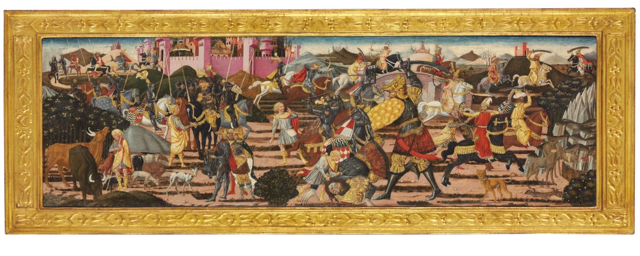 Goljatin surmaaminen kassionin edestä tekijältä Giovanni di Ser Giovanni Scheggia