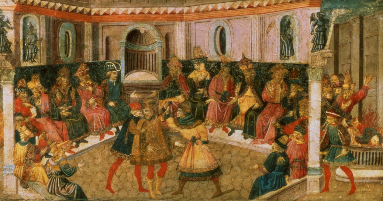 Julius Caesarin kuolema, n. 1446-1450 (paneeli) tekijältä Giovanni di Tommaso Angelo