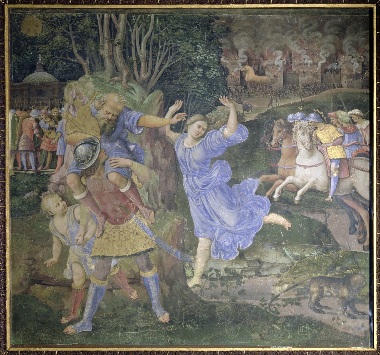 Aeneas pakenee Troijaa tekijältä Girolamo Genga