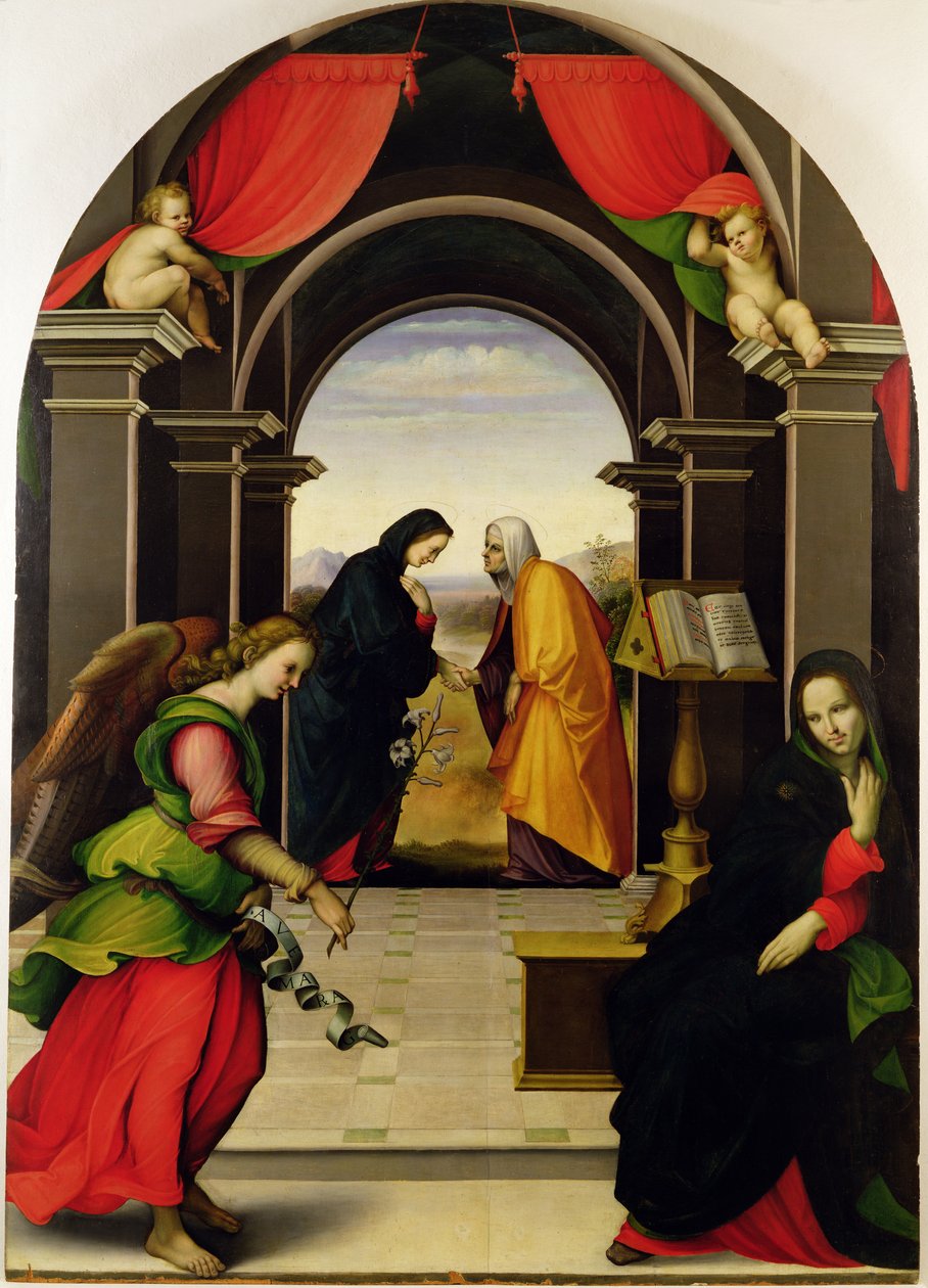 Ilmoitus ja vierailu, 1518 tekijältä Girolamo del Pacchia