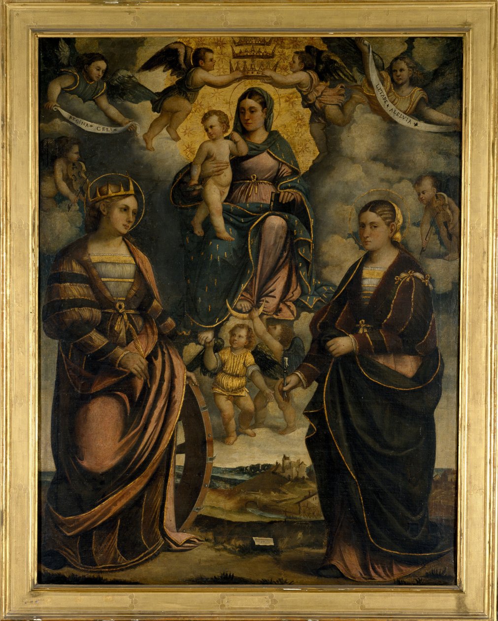 Madonna ja lapsi pyhien Katariinan ja Apollonian välillä, 1526. tekijältä Girolamo Dal Toso