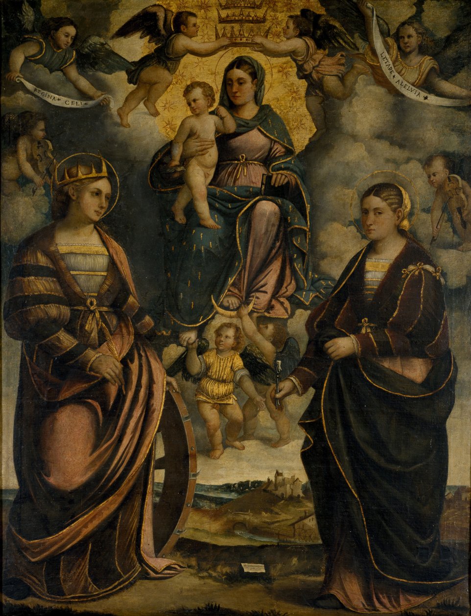 Madonna ja lapsi pyhien Katariinan ja Apollonian välillä, 1526. tekijältä Girolamo Dal Toso