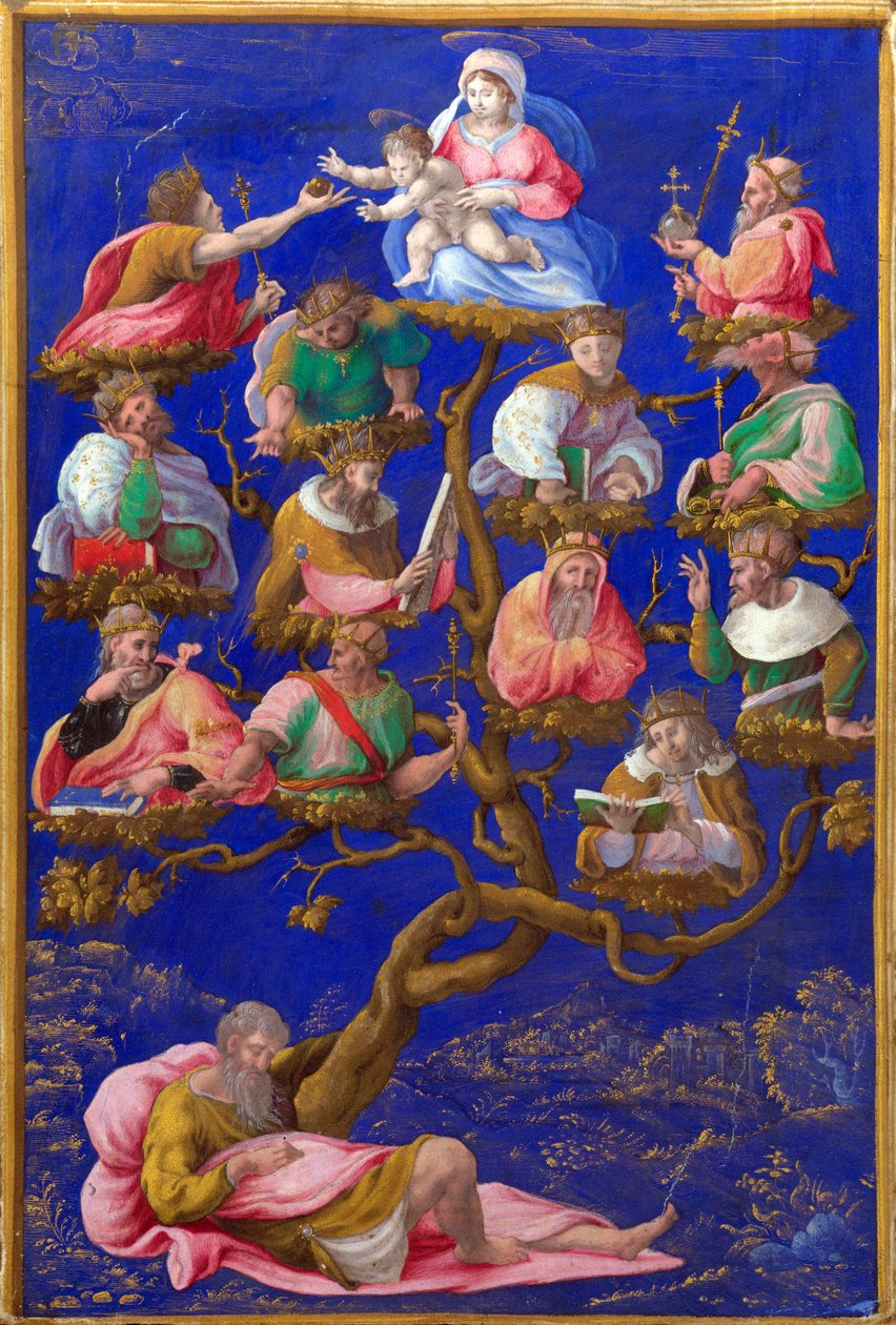 ""Jessen puu"" Gerolamo Gengan (1476-1551) maalaus noin 1535 Lontoo, Kansallisgalleria tekijältä Girolamo Genga