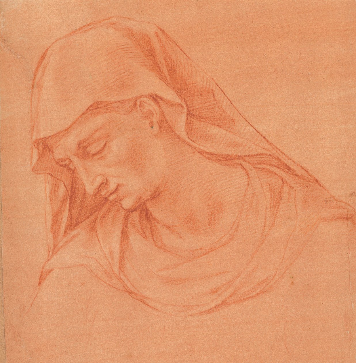 Surevan naisen johtaja profiilissa vasemmalla, n. 1575-80. tekijältä Girolamo Macchietti