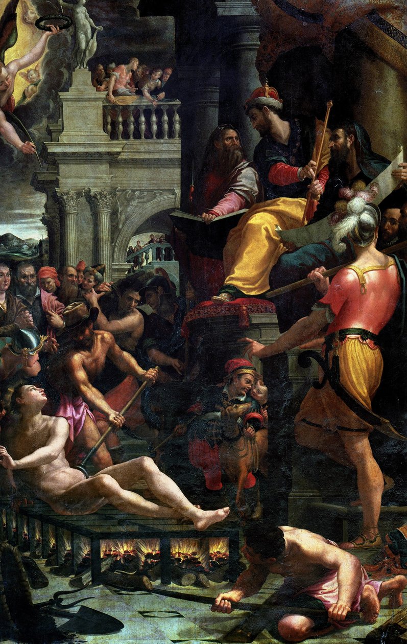 Pyhän Laurentiuksen marttyyrikuolema, 1573 tekijältä Girolamo Macchietti