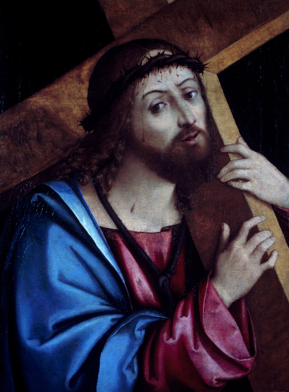 Kristus kantaa ristiä, Girolamo Marchesi eli Cotignola (n. 1471-1540), tempera kankaalle, 41x56 cm. tekijältä Girolamo Marchesi da Cotignola