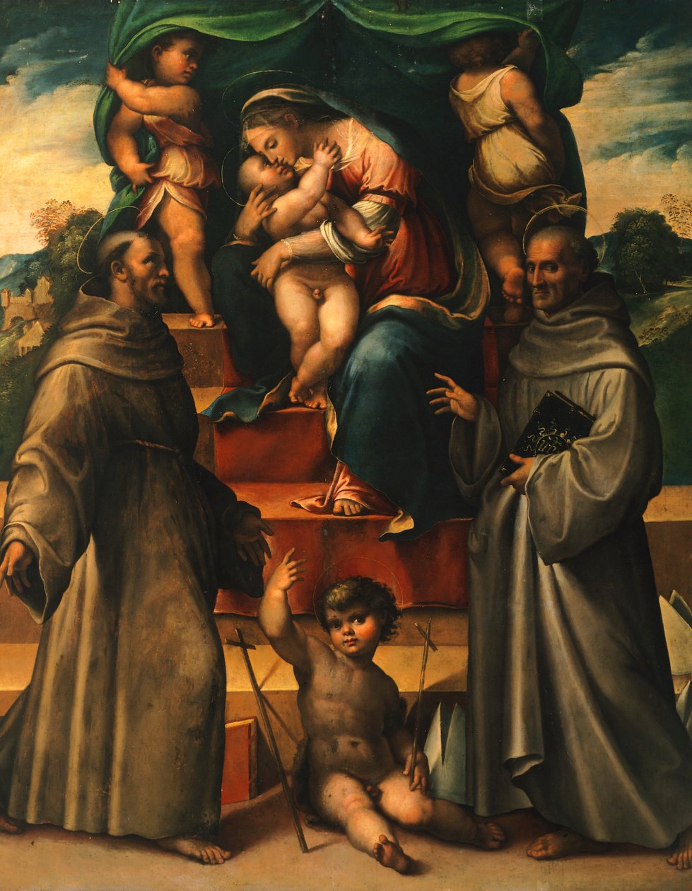 Madonna lapsen ja pyhien kanssa, kirjoittanut Girolamo Marchesi da Cotignola (1471-noin 1540) tekijältä Girolamo Marchesi da Cotignola