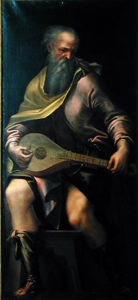 Luutun soittaja, n. 1562 tekijältä Girolamo Mazzola Bedoli