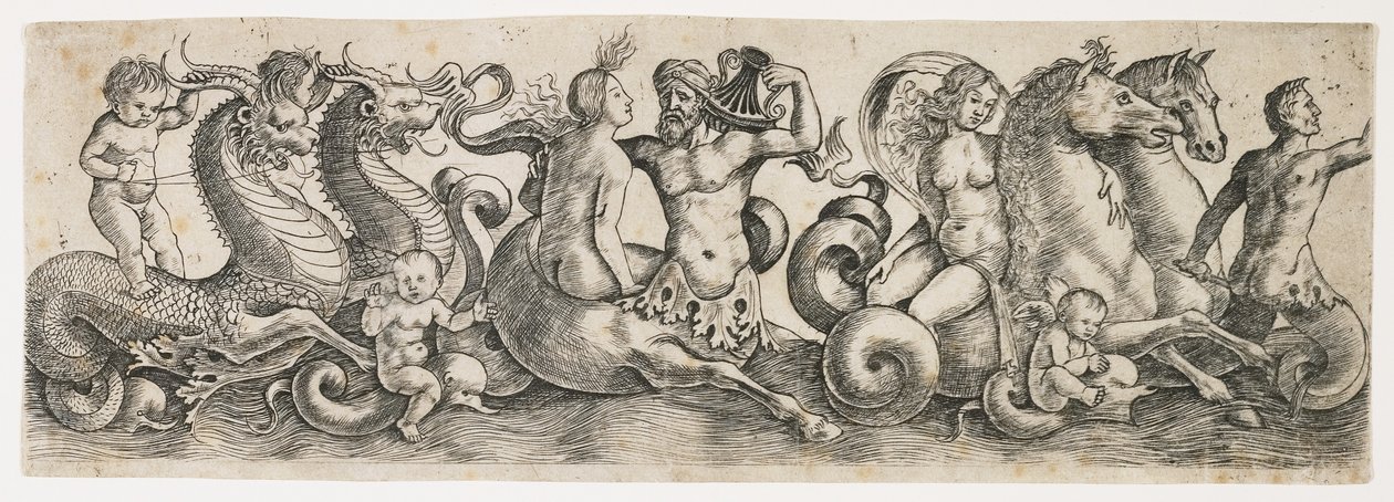 Frieze tritonien ja nymfien kanssa, c. 1517 tekijältä Girolamo Mocetto