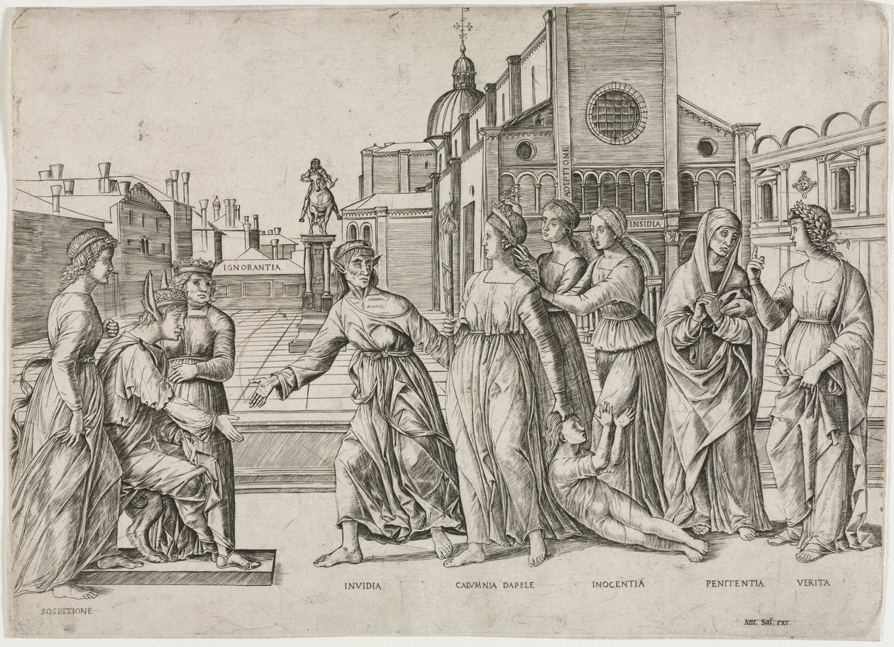 The Calumny of Apelles, n. 1500-1506. tekijältä Girolamo Mocetto