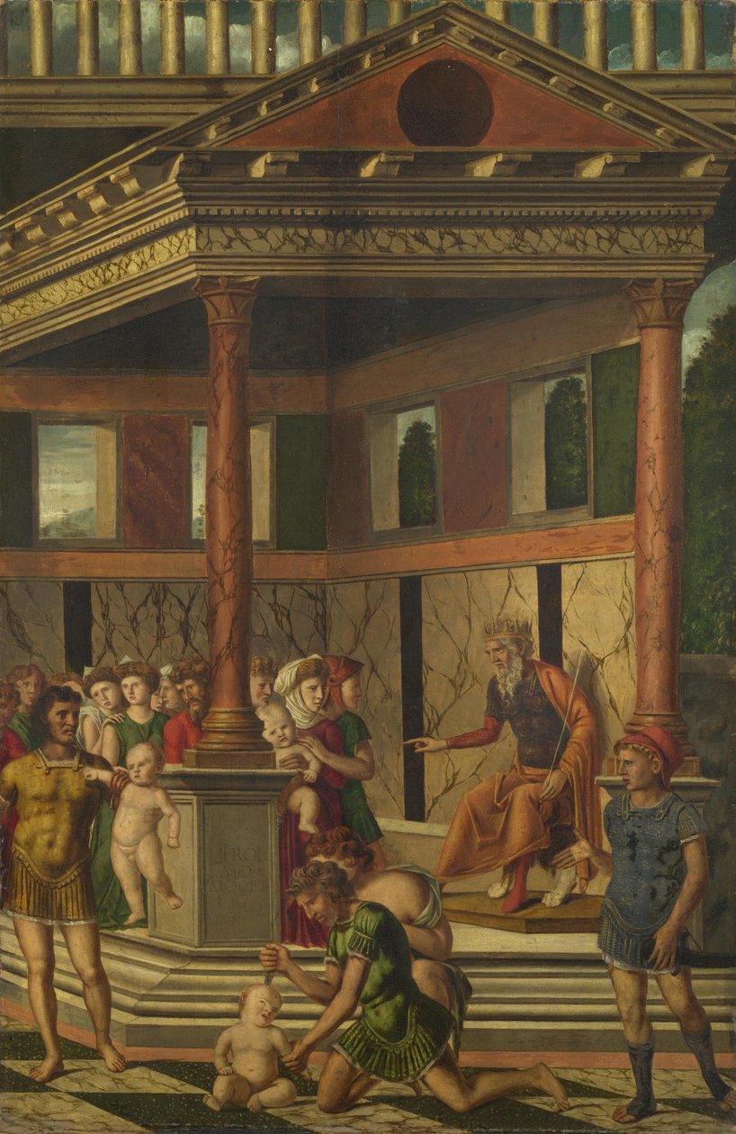 Viattomien verilöyly Herodeksen kanssa, noin 1510-1520 tekijältä Girolamo Mocetto