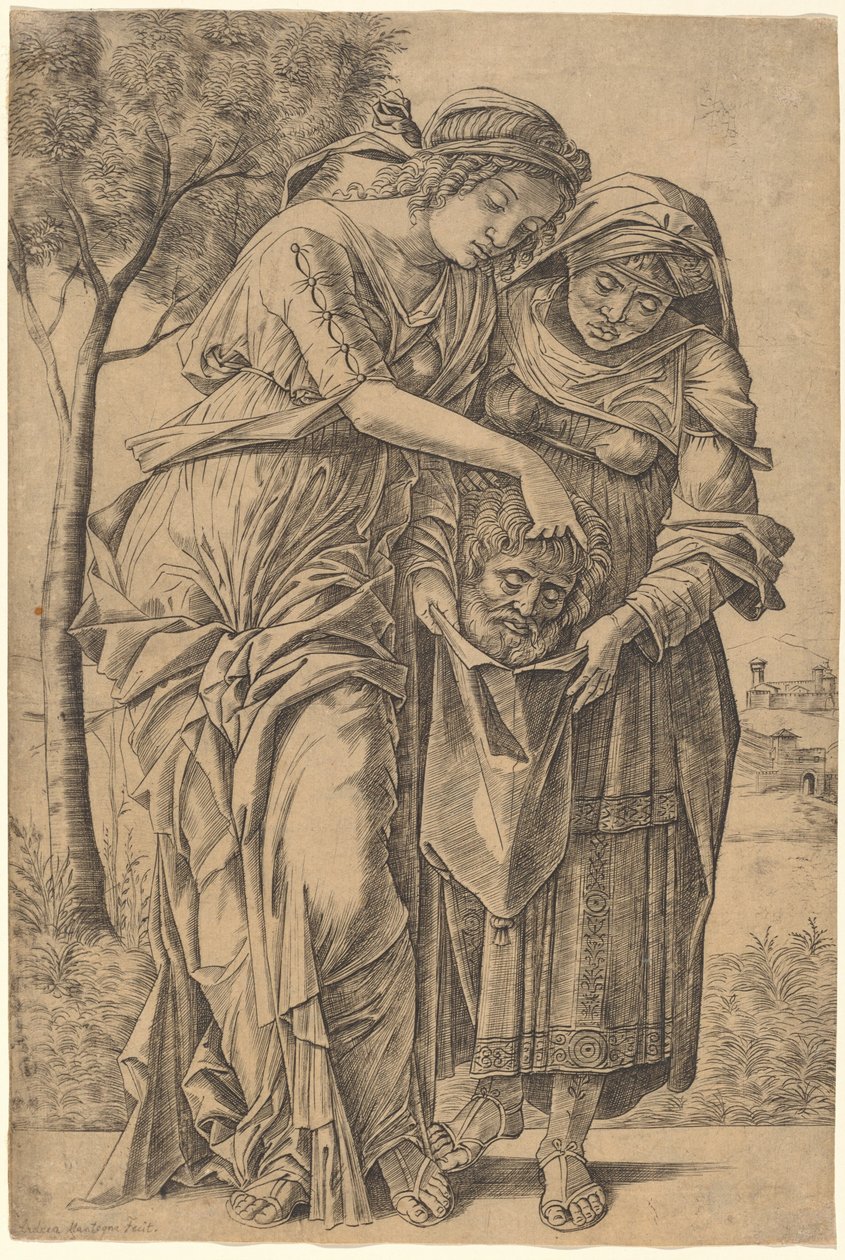 Judith Holofernesin pään kanssa tekijältä Girolamo Mocetto after Andrea Mantegna