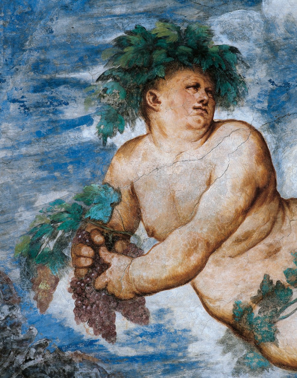 Syksyn allegoria, yksityiskohta Girolamo Romaninon freskoista (n. 1484-1559 jälkeen), Bernardo Clesion tilaus tekijältä Girolamo Romanino