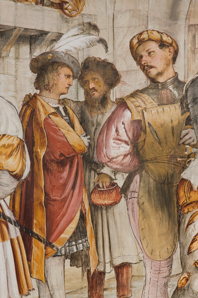 Keskilaivo, viides eteläjänne, Kristus Pilatuksen edessä, Girolamo Romanino tekijältä Girolamo Romanino