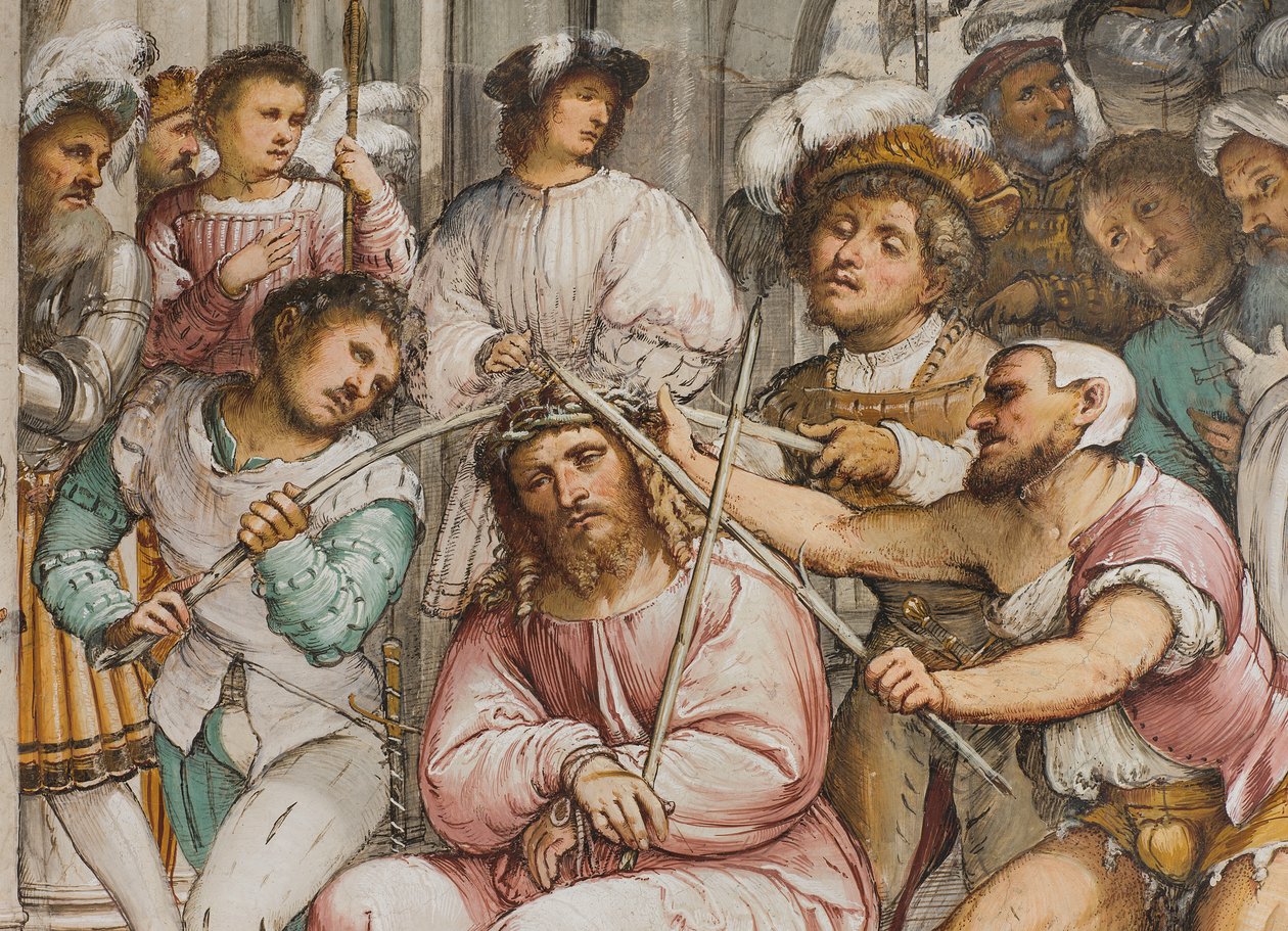 Keskilaivo, neljäs eteläjänne, orjantappurien kruunaus, Girolamo Romanino tekijältä Girolamo Romanino
