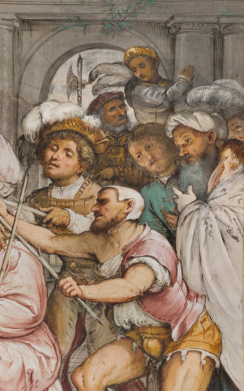 Keskilaivo, neljäs eteläjänne, orjantappurien kruunaus, Girolamo Romanino tekijältä Girolamo Romanino