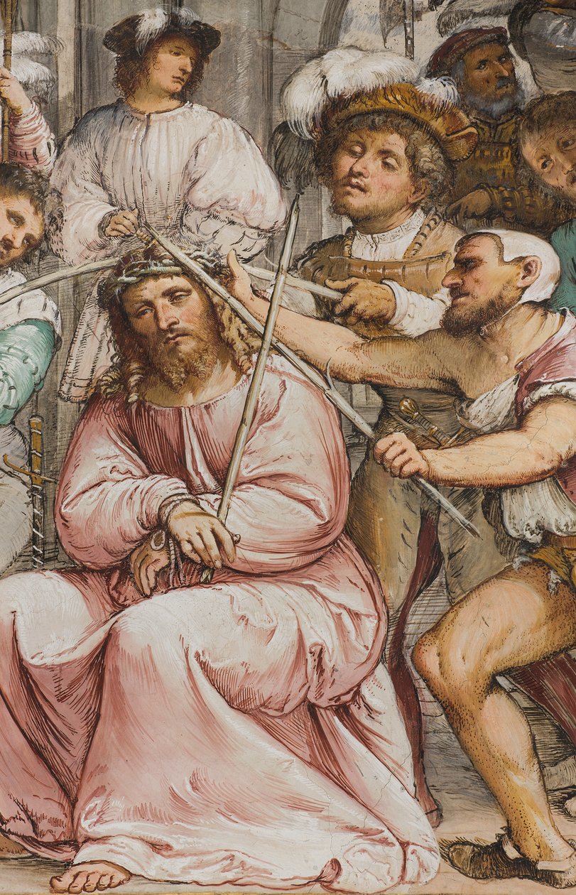Keskilaivo, neljäs eteläjänne, orjantappurien kruunaus, Girolamo Romanino tekijältä Girolamo Romanino