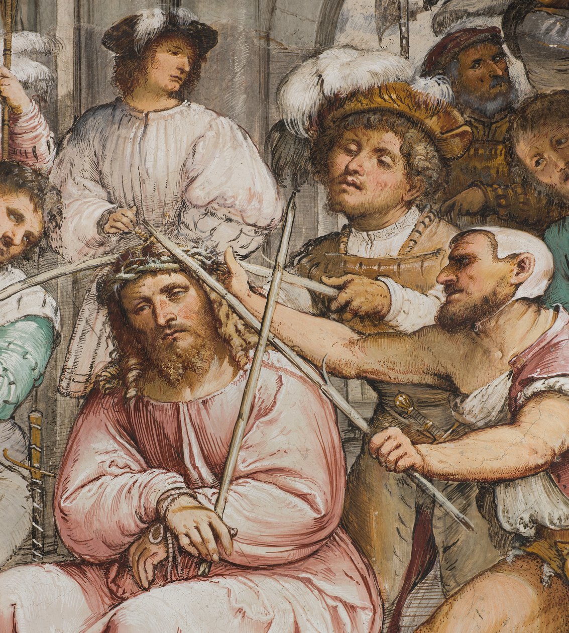 Keskilaivo, neljäs eteläjänne, orjantappurien kruunaus, Girolamo Romanino tekijältä Girolamo Romanino