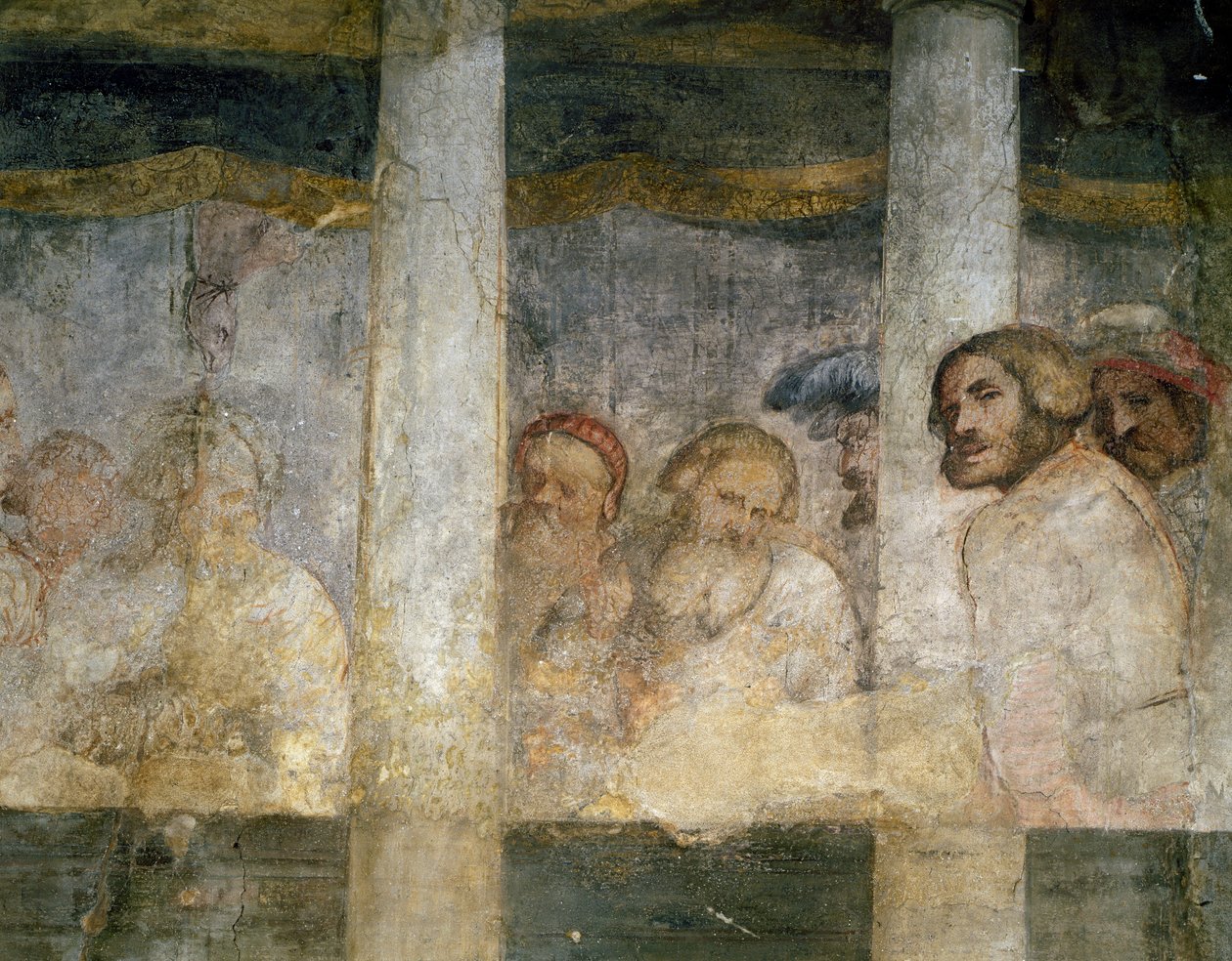 Yksityiskohta Romanino Girolamon (n. 1484-1566) freskosta, Sant