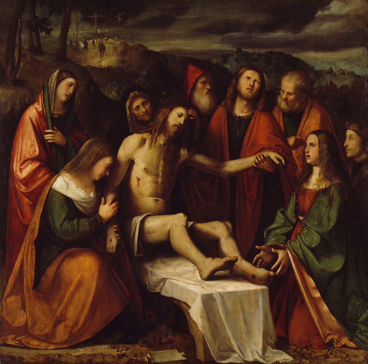 Girolamo Romaninon Pieta (n. 1484-1562 jälkeen), öljy kankaalle tekijältä Girolamo Romanino