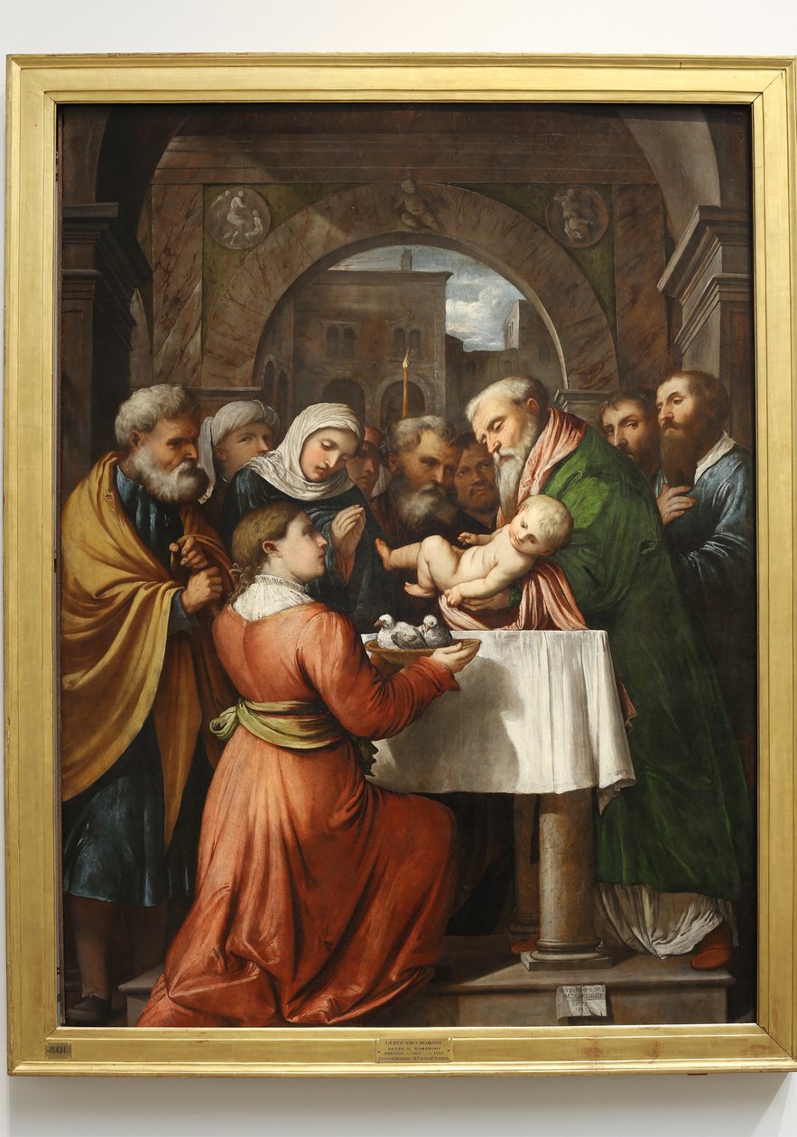 Jeesuksen esitys temppelissä, 1529 tekijältä Girolamo Romanino