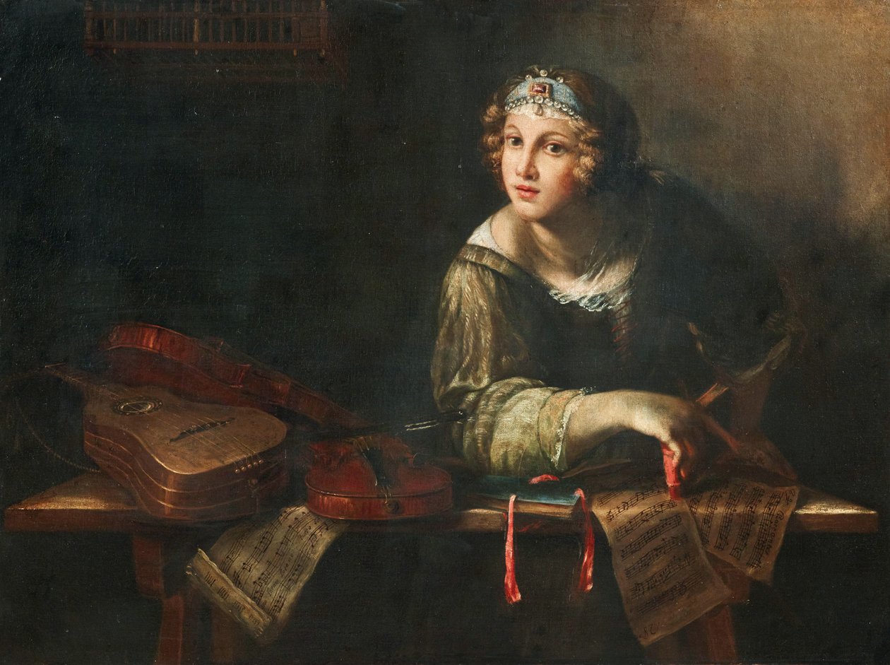Representació al·legòrica amb instruments musicals i notes, segona meitat del segle XVII... finlandès tekijältä Girolamo Scaglia