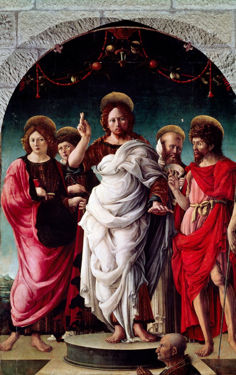 Blessing Redeemer, kirjoittanut Girolamo da Cremona (n tekijältä Girolamo da (attr. to) Cremona