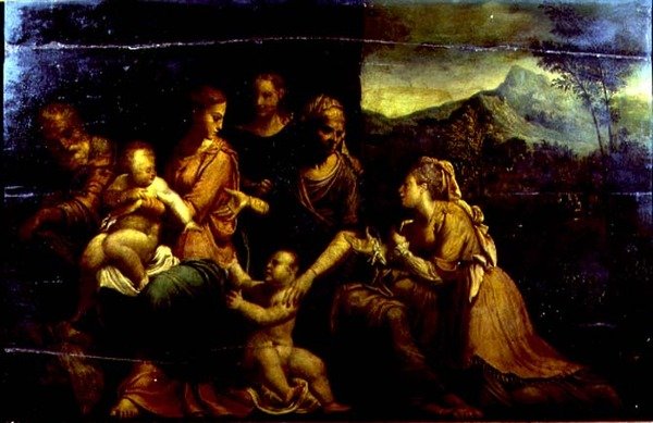 Pyhän Katariinan mystinen häät (öljy paneelille) tekijältä Girolamo da (circle of) Carpi