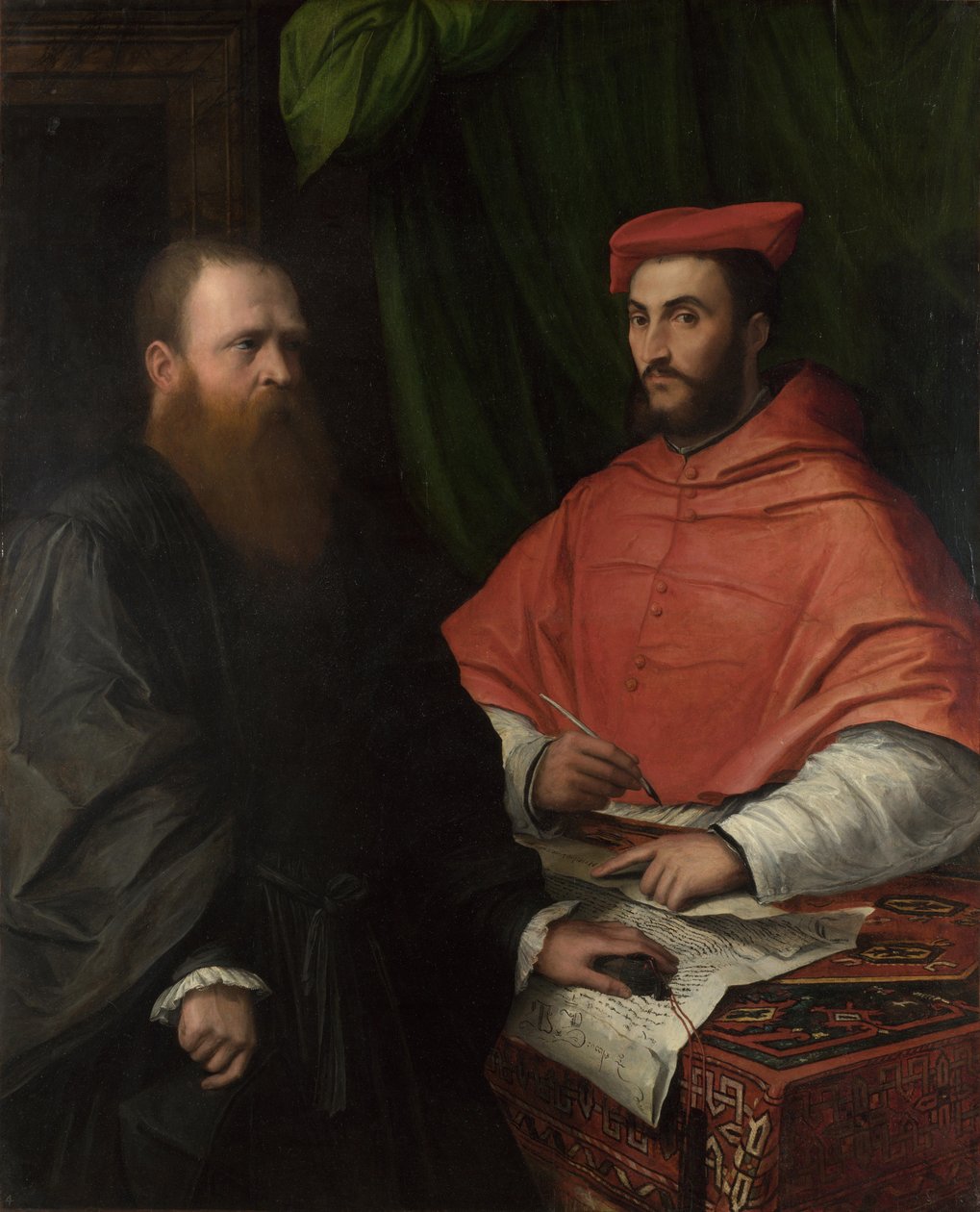 Kardinaali Ippolito de Medici ja monsignor Mario Bracci vuoden 1532 jälkeen tekijältä Girolamo da Carpi