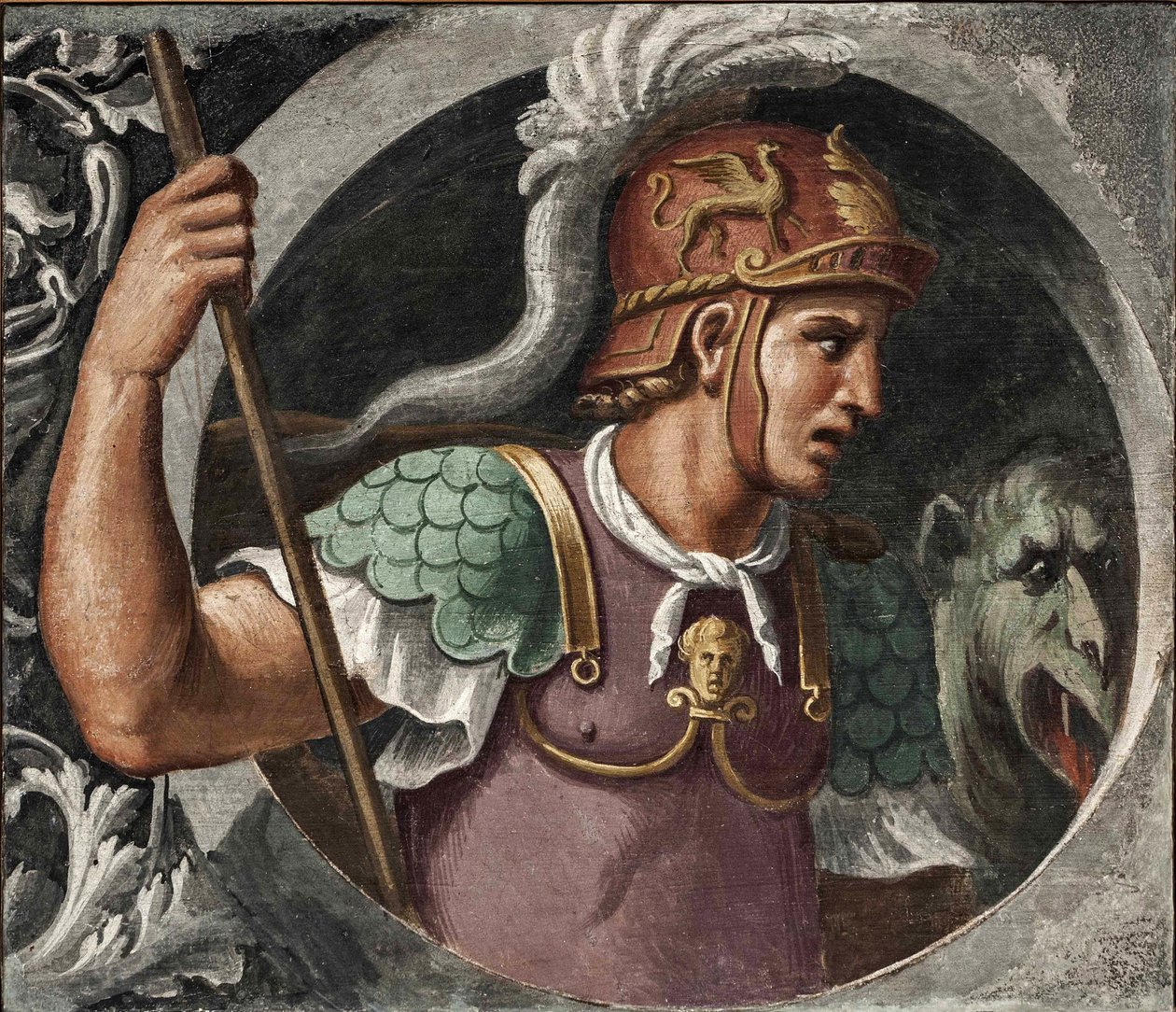 Saint George par Girolamo da Carpi (1501-1556). Fresko, koko: 78x91,, National Picture Gallery, Ferrara tekijältä Girolamo da Carpi