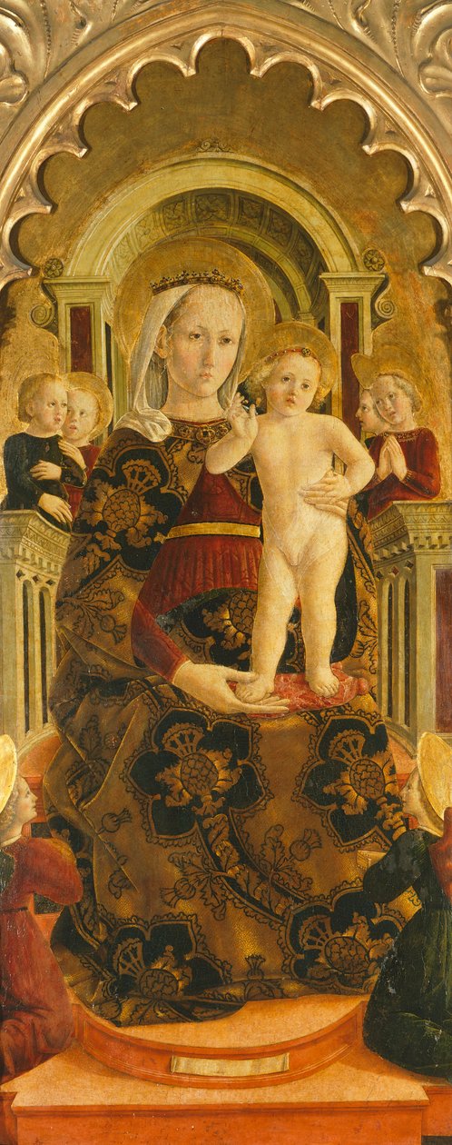 Valtaistuin Madonna (maalaus) tekijältä Girolamo di Giovanni di Camerino