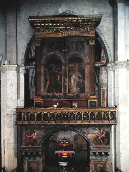 Pyhän Andrean urut, 1525 (öljy ja kultalehti puussa) tekijältä Girolamo di Romana