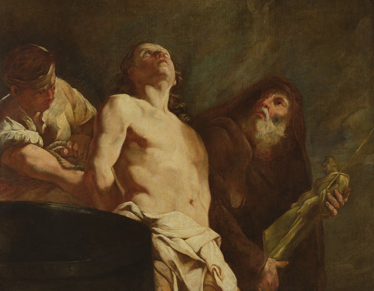 Johannes evankelistan marttyyrikuolema, noin 1730. tekijältä Giulia Lama