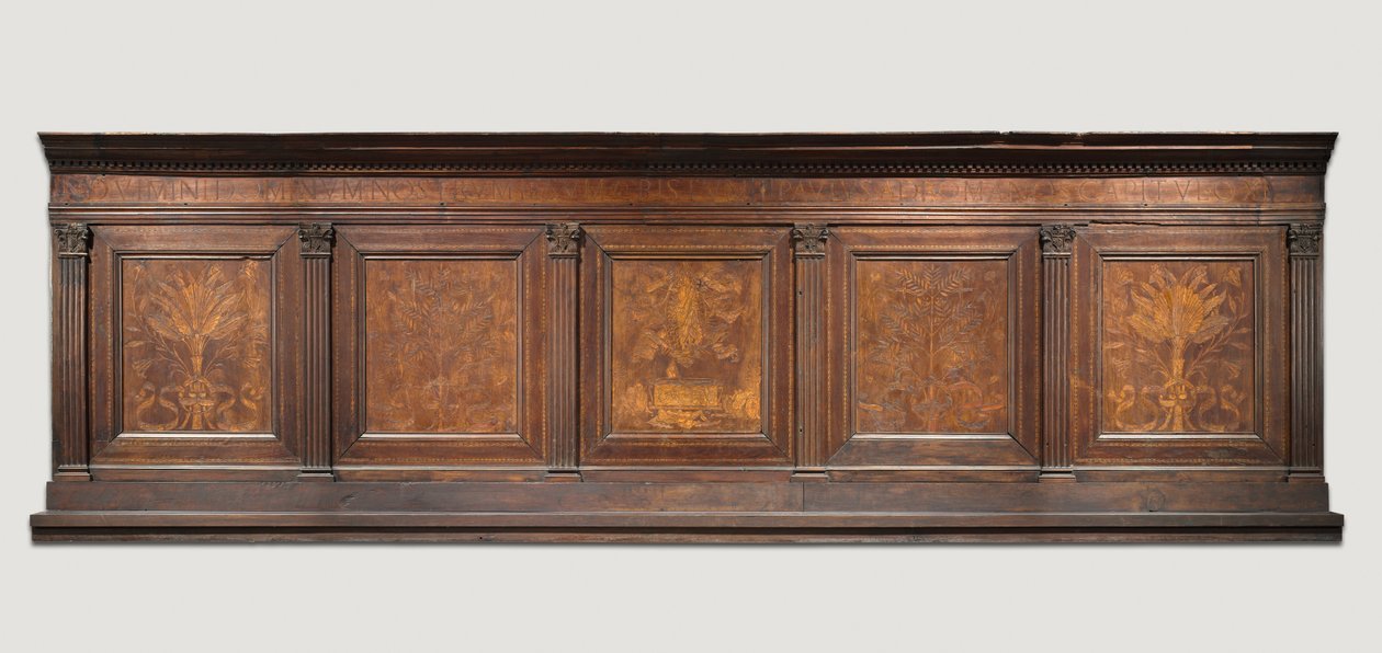 Ylempi panelointi Sacristy Armoiresta, n. 1460-1475. tekijältä Giuliano da Maiano
