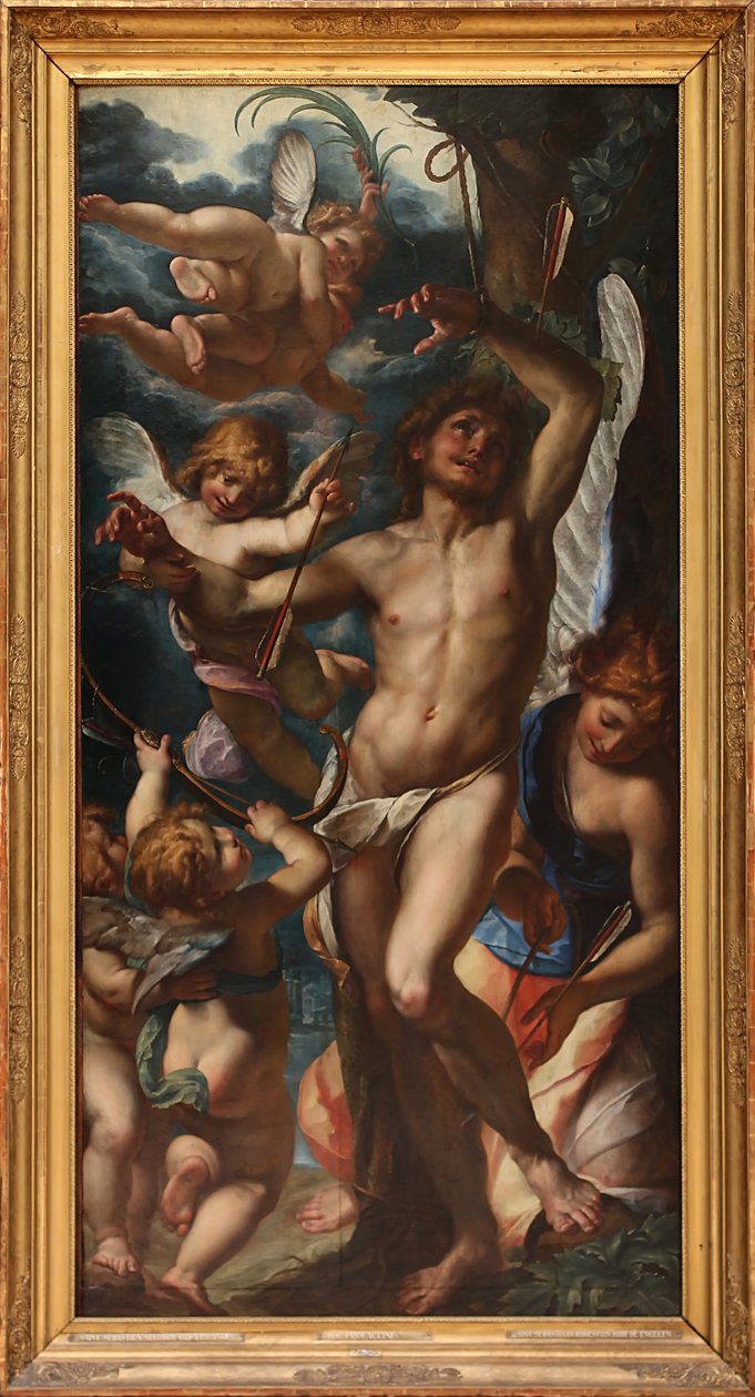 Saint Sébastien Secouru par les anges tekijältä Giulio Cesare Procaccini