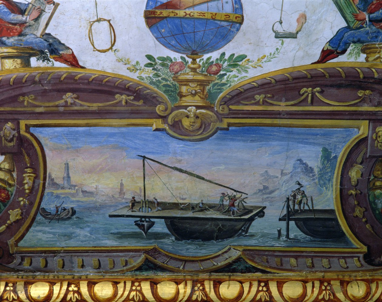 Laite meren ruoppaamiseen, Stanza della Mattematica, 1587-1609. tekijältä Giulio Parigi