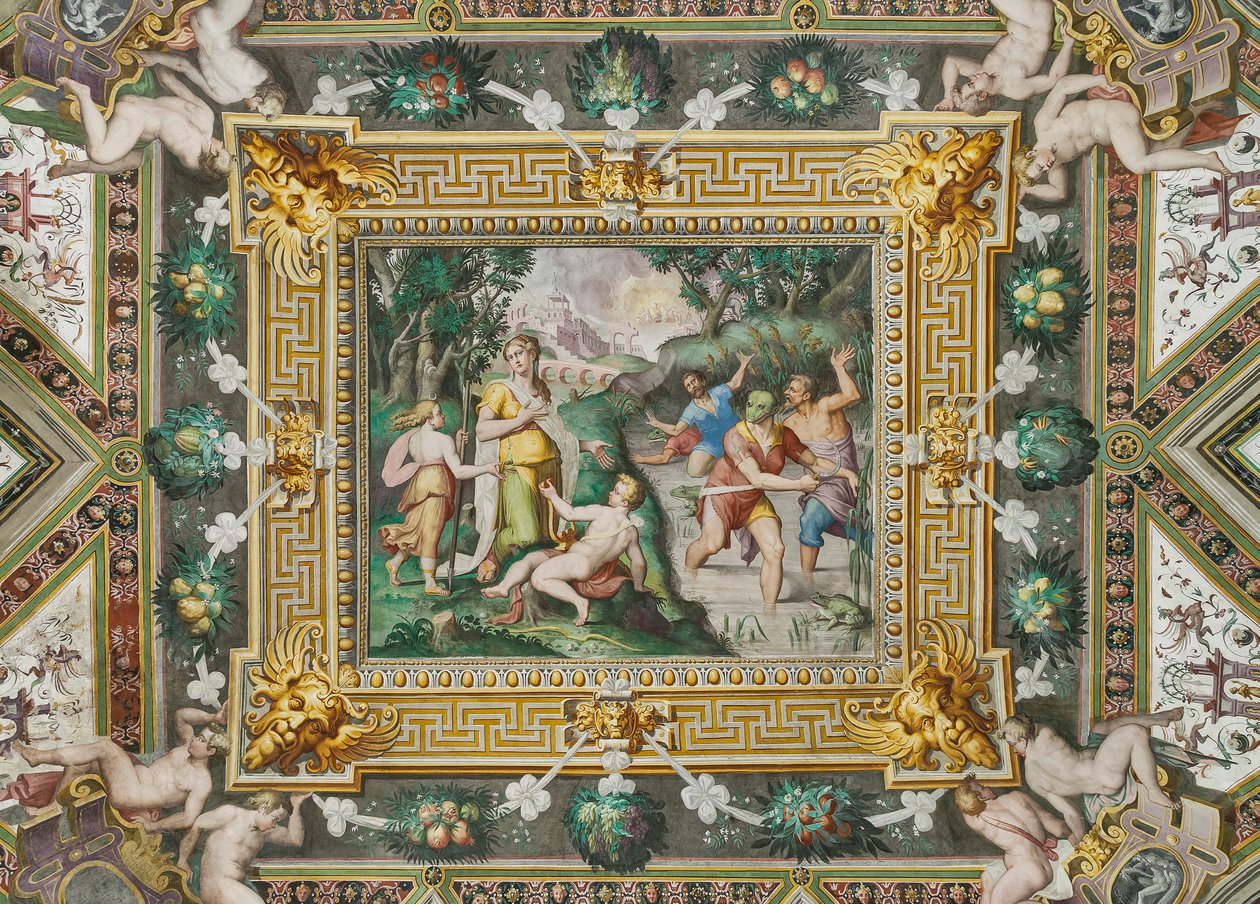 Latonan sali: jumalatar, Rocca dei Rossi, San Secondo, Parma, Italia tekijältä Giulio (school of) (attr.to) Romano