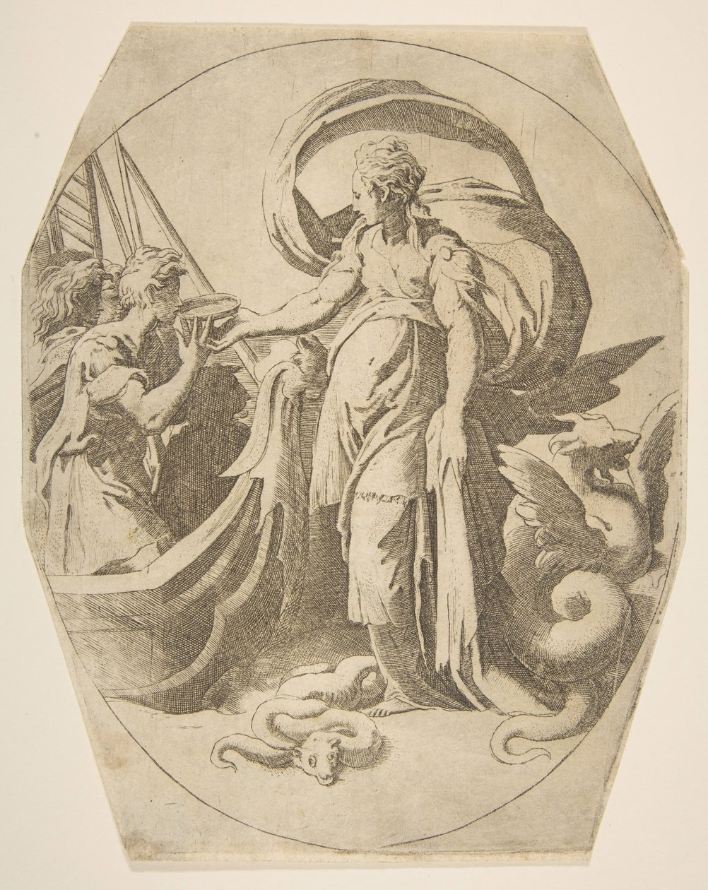 Circe ja Ulysseksen seuralaiset, 1500-luku. tekijältä Giulio Bonasone