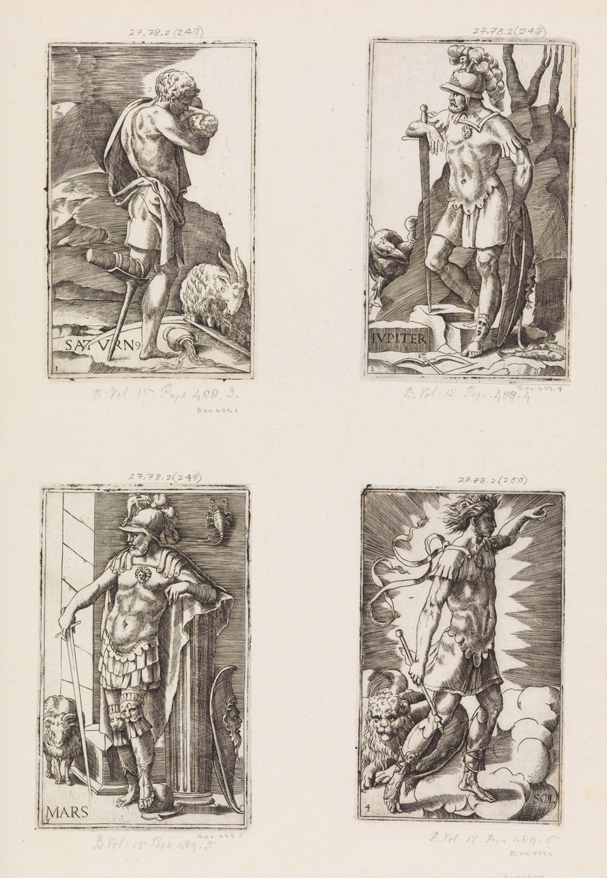 Jupiter, Planets, levy 2, 1530-70. tekijältä Giulio Bonasone